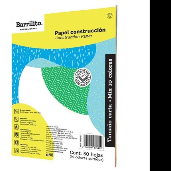 BLOCK PAPEL CONSTRUCCION CTA. BARRILITO 180 G. C50H C40